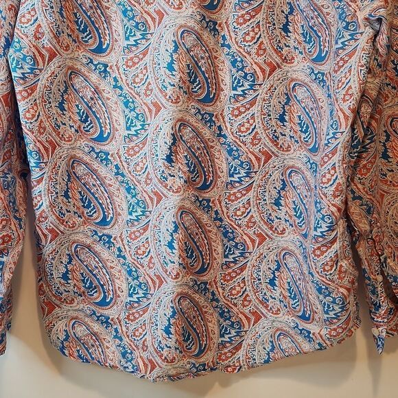 Alan Flusser Paisley Floral Print Button Up Shirt Men's Size Medium EUC NICE!! - Picture 13 of 13